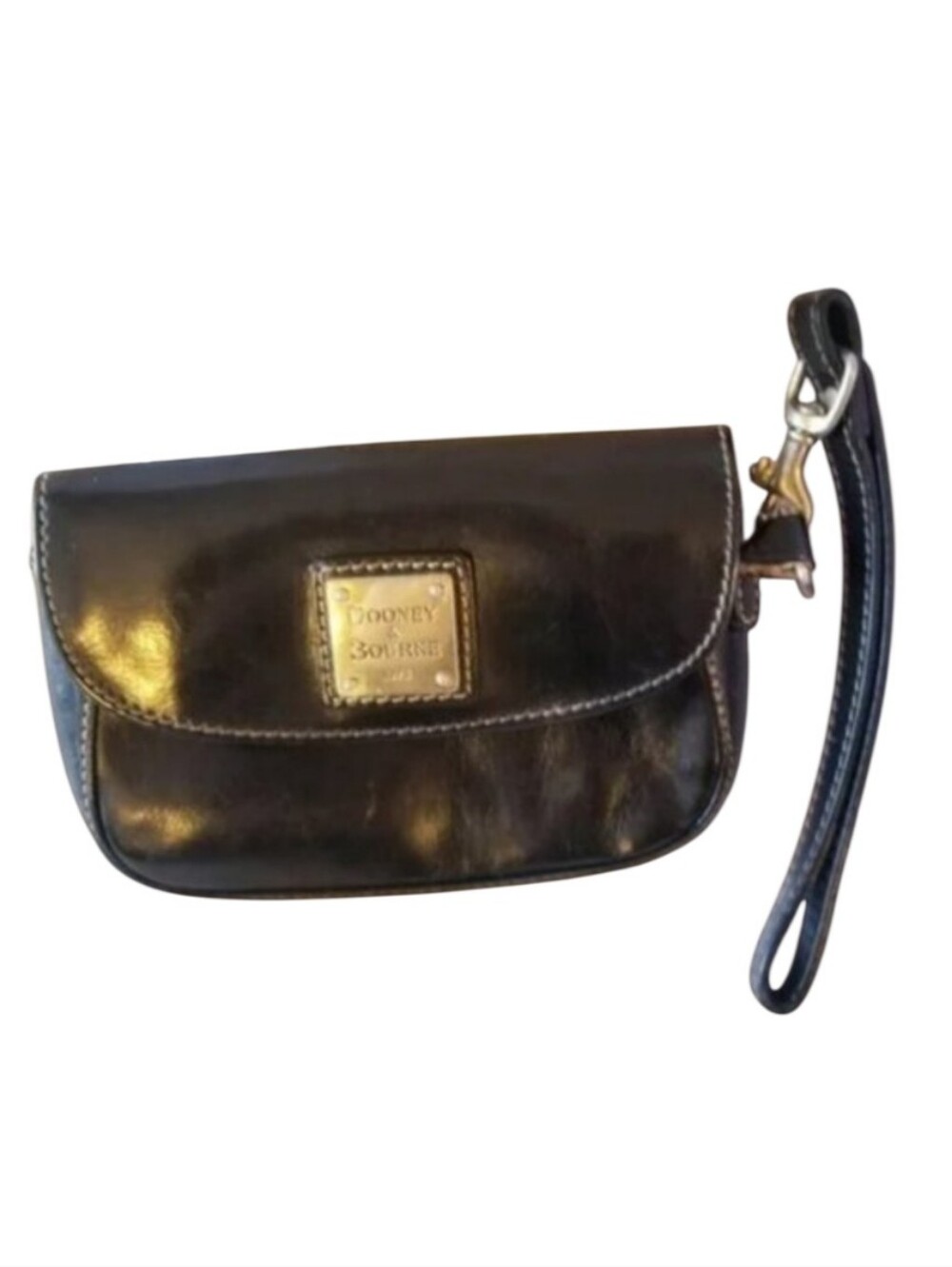 Dooney & Bourke Black Leather Wristlet Clutch